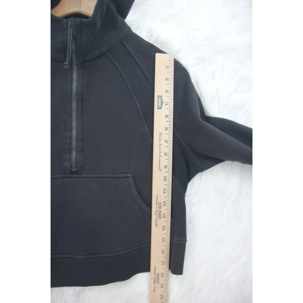 Lululemon Athletica Scuba Oversized 1/2 Zip Hoodie XS/S Black Kangaroo Pocket
